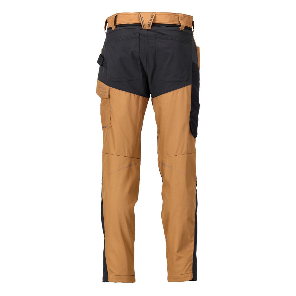Trousers with knee pockets trousers, nut brown/black