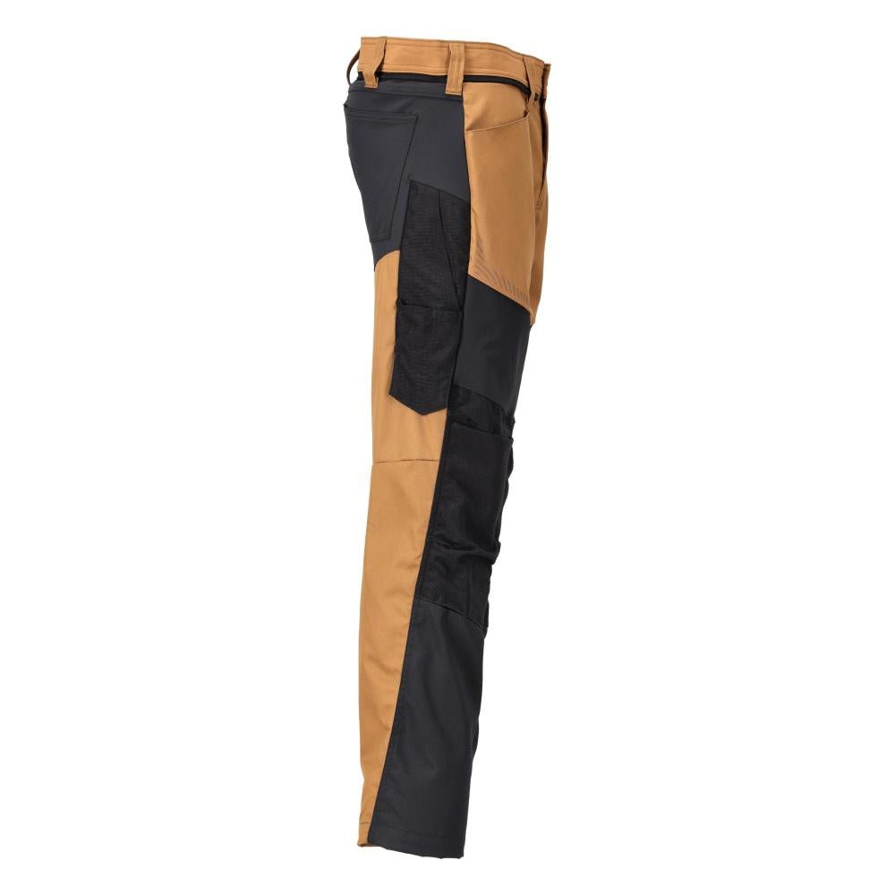 Trousers with knee pockets trousers, nut brown/black