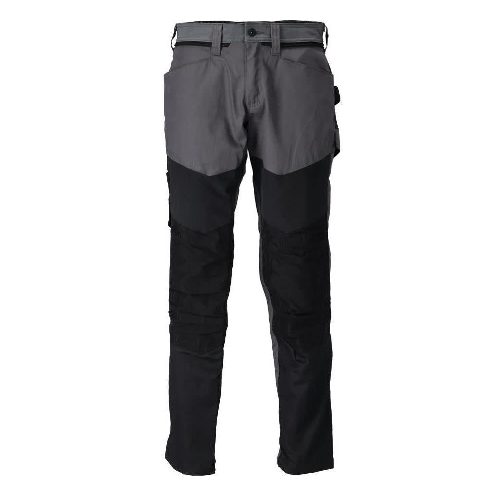 Trousers with knee pockets trousers, anthracite grey/black