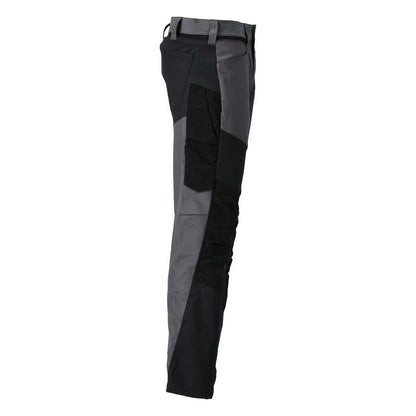 Trousers with knee pockets trousers, anthracite grey/black