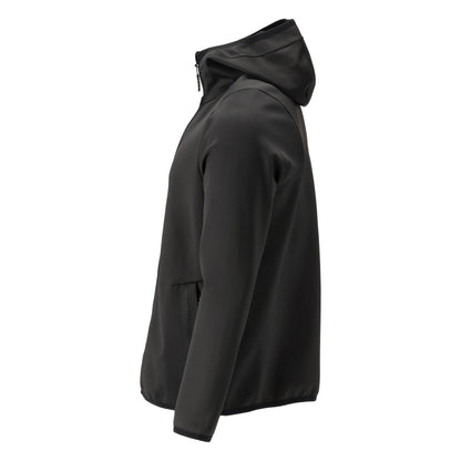 Fleece sweater, hood, zipper microfleece jacket, black