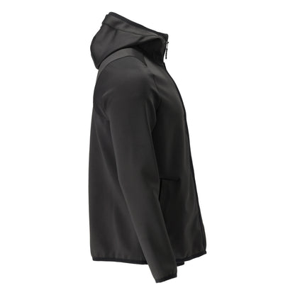 Fleece sweater, hood, zipper microfleece jacket, black