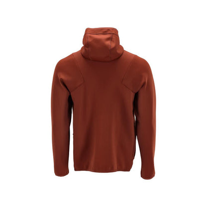 Fleece sweater, hood, zip microfleece jacket, autumn red