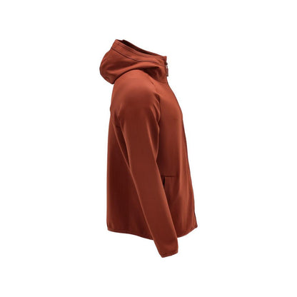 Fleece sweater, hood, zip microfleece jacket, autumn red
