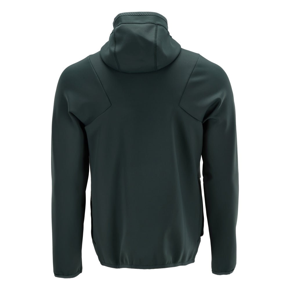 Fleece sweater, hood, zip microfleece jacket, forest green