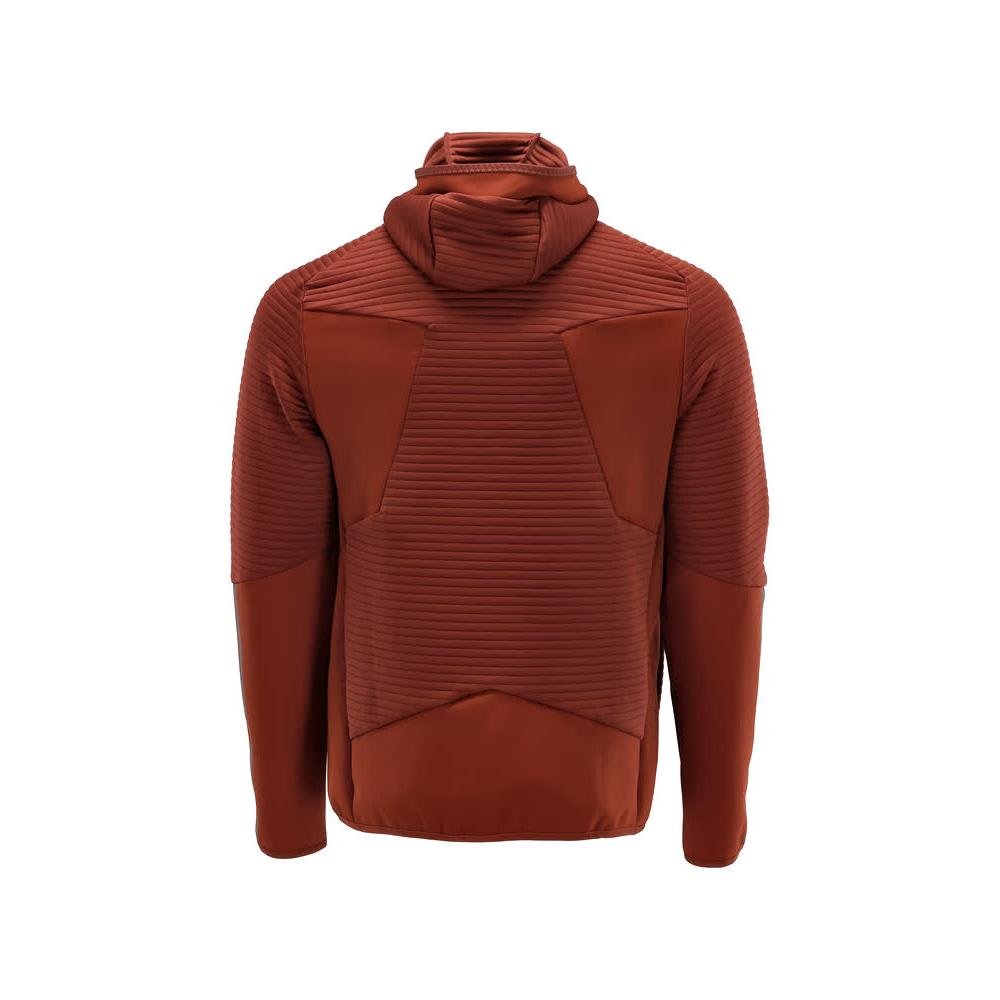 Fleece sweater, hood, zip microfleece jacket, autumn red