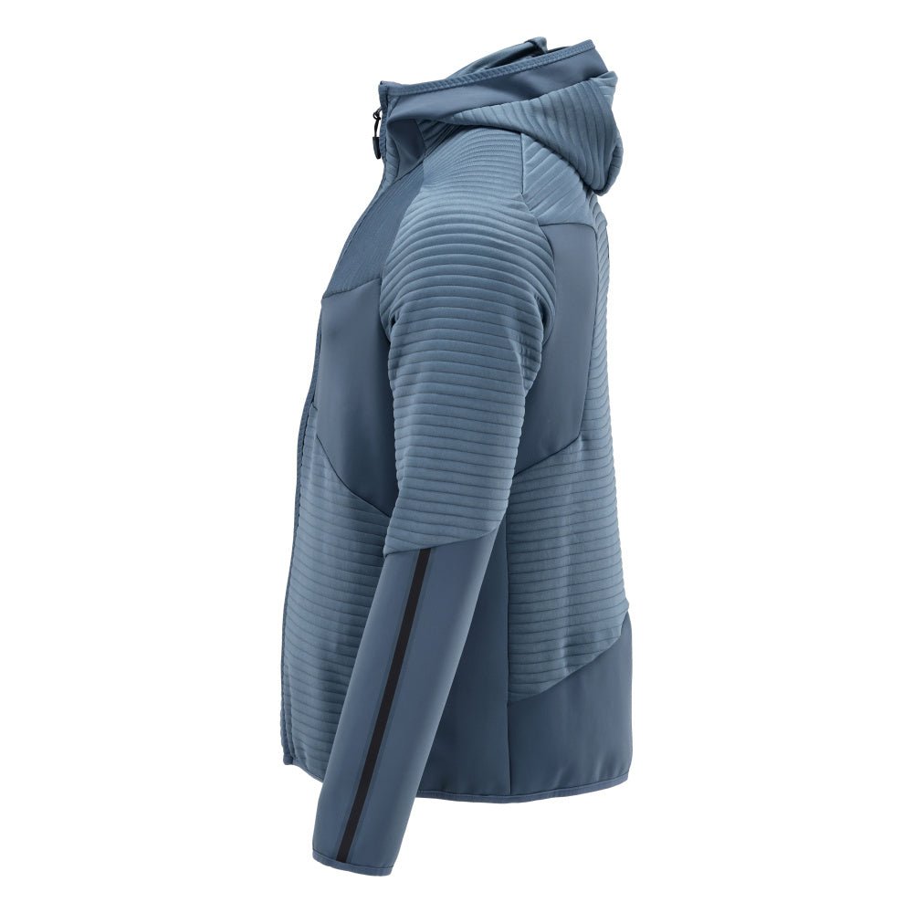 Fleece sweater, hood, zipper microfleece jacket, stone blue