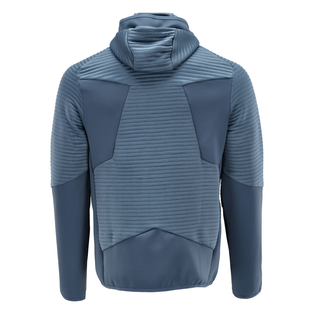 Fleece sweater, hood, zipper microfleece jacket, stone blue