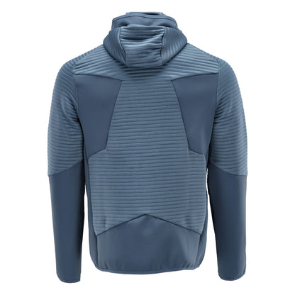 Fleece sweater, hood, zipper microfleece jacket, stone blue