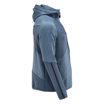 Fleece sweater, hood, zipper microfleece jacket, stone blue