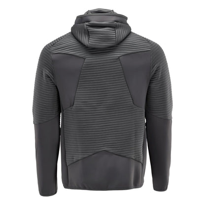 Fleece sweater, hood, zip microfleece jacket, anthracite gray