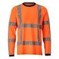 T-shirt, long sleeve, modern fit t-shirt, hi-vis orange