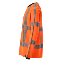 T-shirt, long sleeve, modern fit t-shirt, hi-vis orange
