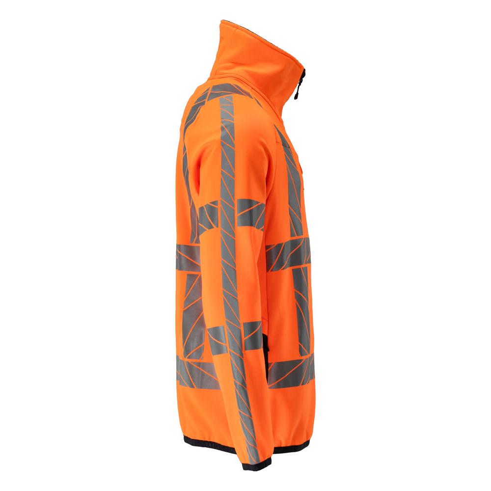 Fleece pullover with zip microfleece jacket, hi-vis orange