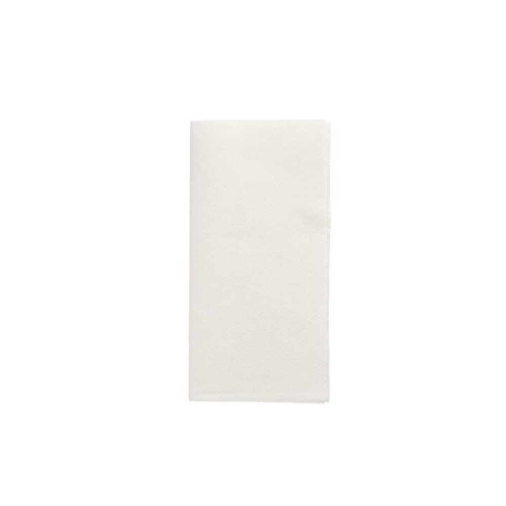 A single folded white PAPSTAR napkin "DAILY Collection" 1/8 fold in the size 32 cm x 32 cm, presented on a plain white background, adds a touch of sustainable comfort and elegance to your table decoration.