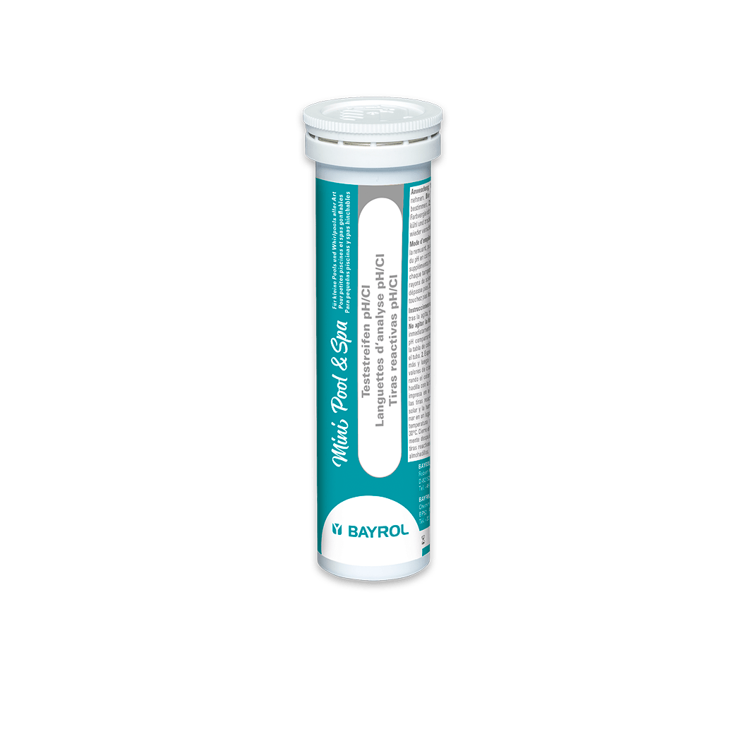 BAYROL Mini Pool & Spa Test Strips pH/Cl quickly and easily test water parameters | Canister (25 strips) 