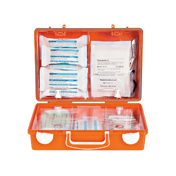 Erste-Hilfe-Koffer SN-CD orange mit Füllung Standard DIN 13157