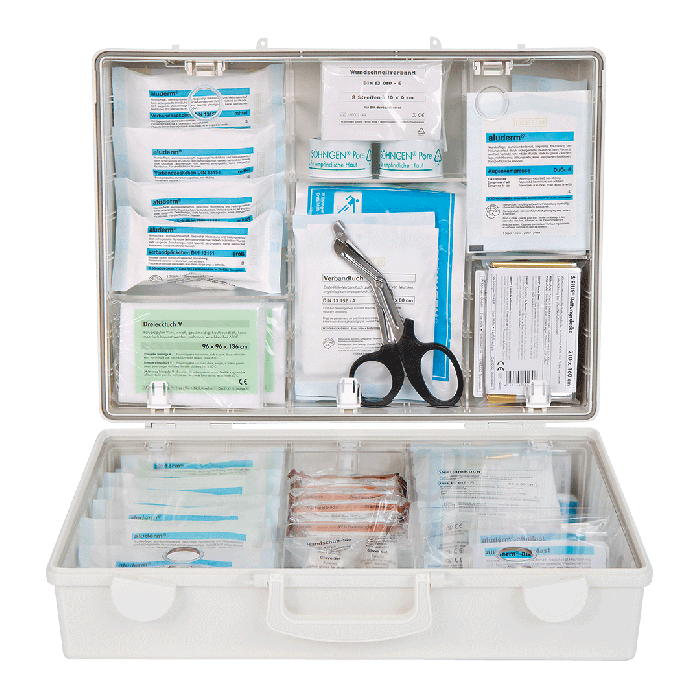 Erste Hilfe-Koffer MT-CD weiss mit Füllung Standard DIN 13169