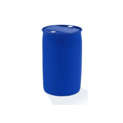 A blue, closed plastic barrel with two lids, the Dr. Schnell SCHIROCCO FORTE by DR.SCHNELL GmbH & Co. KGaA, ideal for professional cleaning, stands upright on a white background.