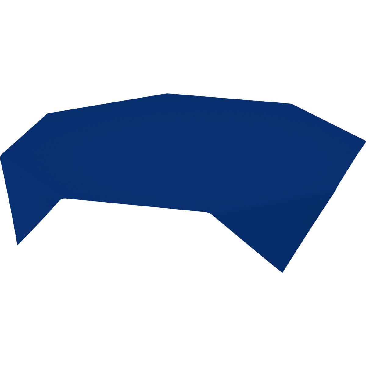 A dark blue Dunicel table decoration by Duni GmbH in the format 84 x 84 cm, abstract polygonal with several straight edges, is shown against a white background. The pack contains 100 pieces.