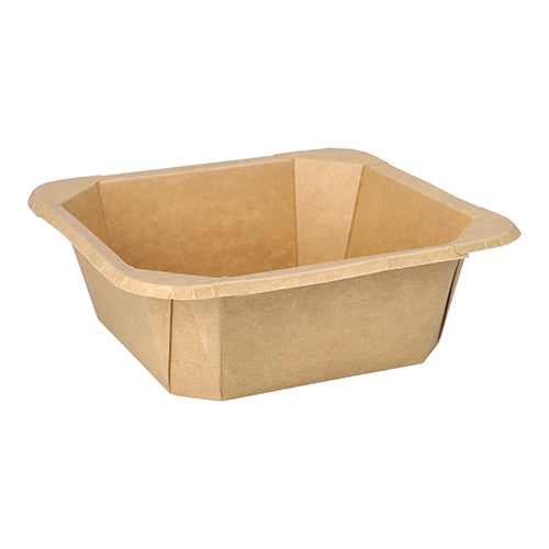 The Starpak 25 lunch boxes, square cardboard from Starpak is a simple, square brown paper tray with angled sides - perfect as an eco-friendly lunch box.