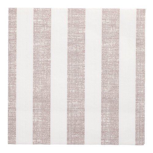 The PAPSTAR 50 napkins "ROYAL Collection" 1/4-fold 40 x 40 cm mocca from PAPSTAR GmbH are characterized by a minimalist design with a woven texture and alternating white and light brown stripes.