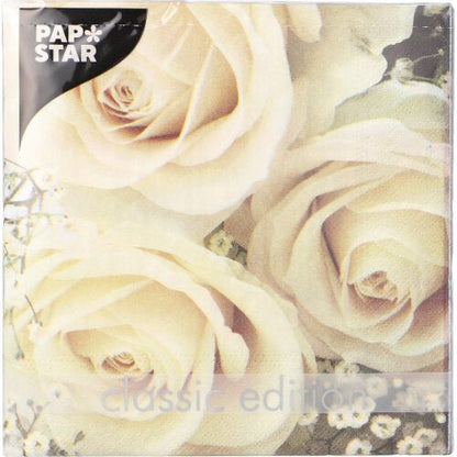 A pack of PAPSTAR GmbH 20 napkins, 33x33 cm, 3-ply, 1/4-fold from the design set 2.