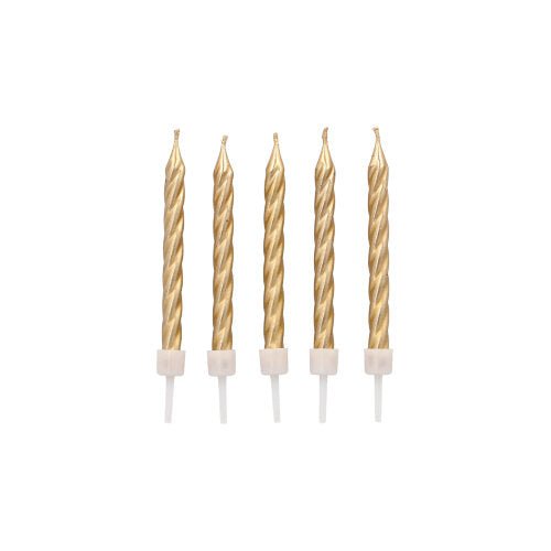 Twelve PAPSTAR 6 cm birthday candles with holders from PAPSTAR GmbH are arranged in a row on a white background.