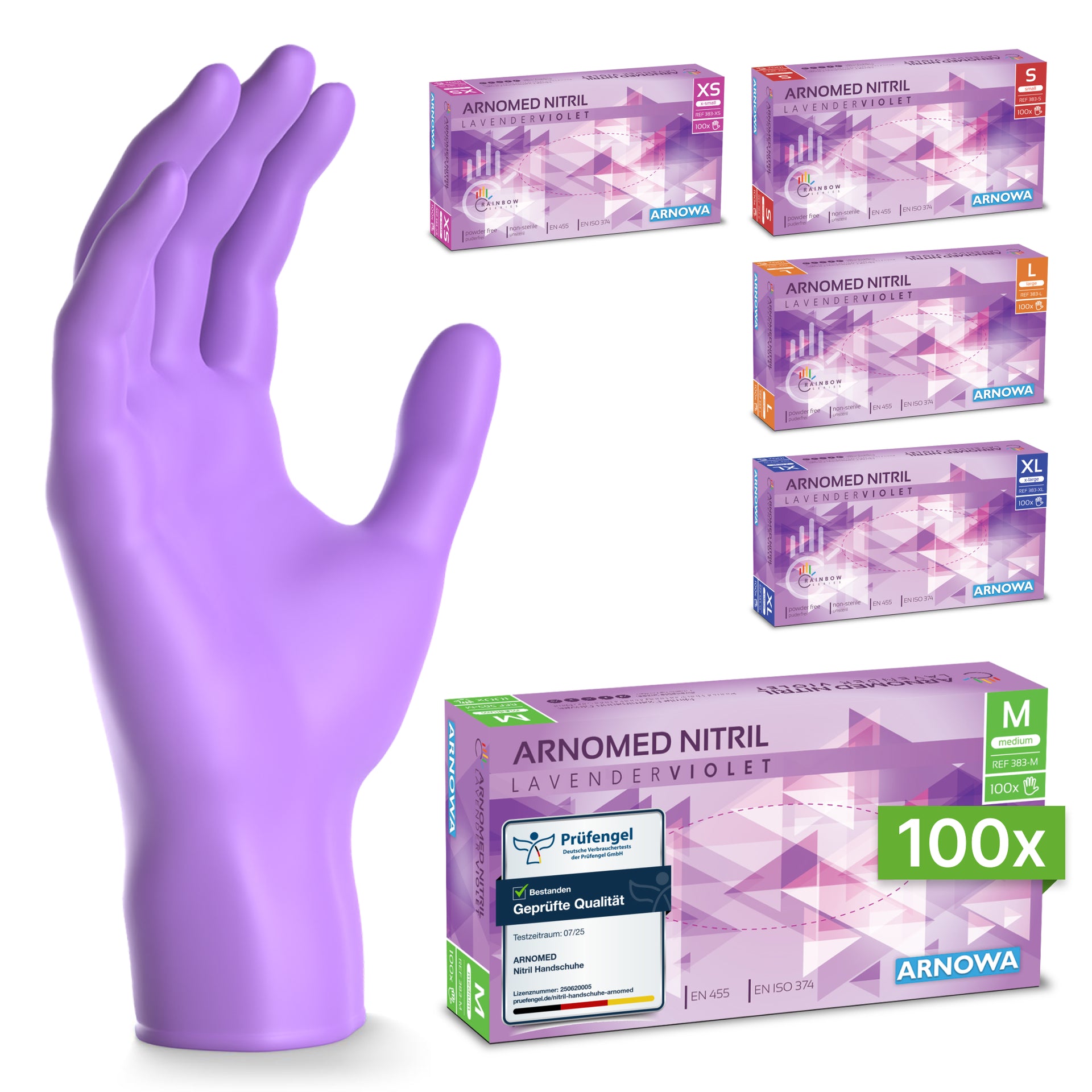 ARNOWA ARNOMED NITRILE LAVENDER VIOLET ARN-383-M