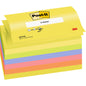 Ein Stapel Post-it® Super Sticky Z-Notes Promotion (76x127 mm, 100 Blatt/Block, 6 Blöcke, verschiedene Neonfarben) von 3M Deutschland GmbH - perfekt fürs Büro. Mit PEFC-Zertifizierung (SGSCH-PEFC-COC-110078).