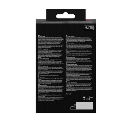 The image shows the back of a black package for 3M™ PELTOR™ Optime™ I Ear Muffs H510A, SNR value 27 dB, Yellow (1 piece) from 3M Deutschland GmbH. The package features several blocks of white text and the size "S/M".