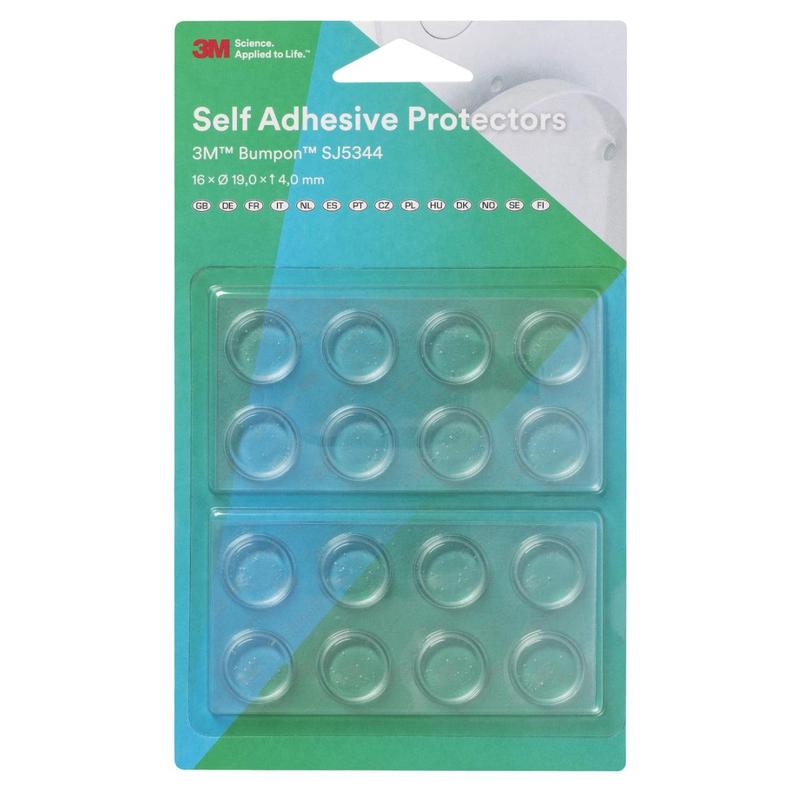 3M™ Bumpon™ SJ5344BL elastic buffer mini pack, transparent, 16 pieces, 19.1 x 4.1 mm, adhesive acrylic A-20 | Pack (16 pieces)