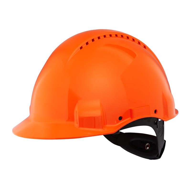 3M™ Hard Hat, Uvicator, Ratchet Fastener, Vented, Plastic Sweatband, Orange, G3000NUV-OR | Pack (1 piece)