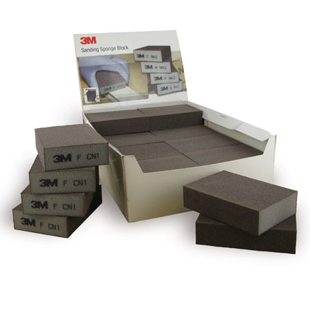 3M™ sanding sponge, 68 mm x 100 mm x 26 mm, A, hard, fine, four-sided | Pack (24 pieces)