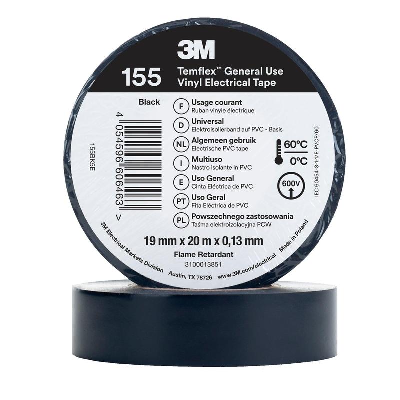 3M™ Temflex™ Vinyl Insulation Tape 155 - 19mm x 20m