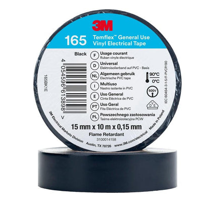 3M™ Temflex™ Vinyl Electrical Tape 165, Black