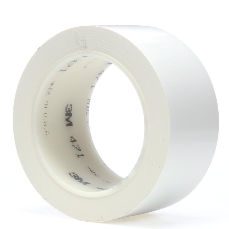 3M™ Soft PVC Tape 471, White, 50mm x 33m, 0.14mm, Bulk Pack | Pack (1 roll)