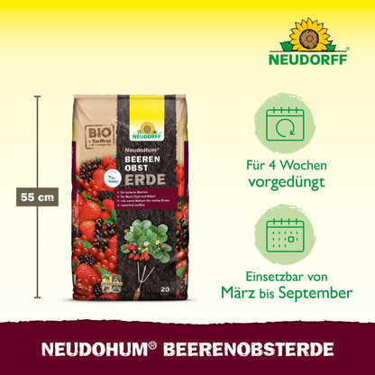 NeudoHum Berry Fruit Soil from Neudorff Shop: Perfect for enjoying on the balcony or for growing fresh berry fruit in a pot.