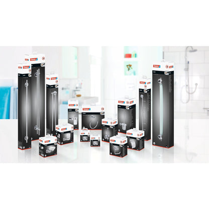 tesa Loxx Zahnbürstenhalter in Edelstahloptik, inkl. Klebelösung – Sortiment