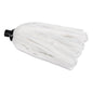 A Nölle Profi Brush replacement mop, antibacterial (1 piece, polybag), lies on the side with white strands and a black collar. From Nölle Profi Brush Bürsten- & Pinseltechnik e.K., it ensures hygienic cleaning.