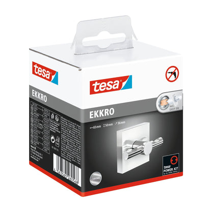 tesa EKKRO Bademantelhaken, selbstklebend, verchromtes Metall