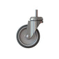 The TASKI Trolley Wheel 100mm from Diversey Deutschland GmbH & Co. OHG is a swivel castor with a metal bracket and rubber tire, for TASKI trolleys (1 piece package), depicted on a white background.