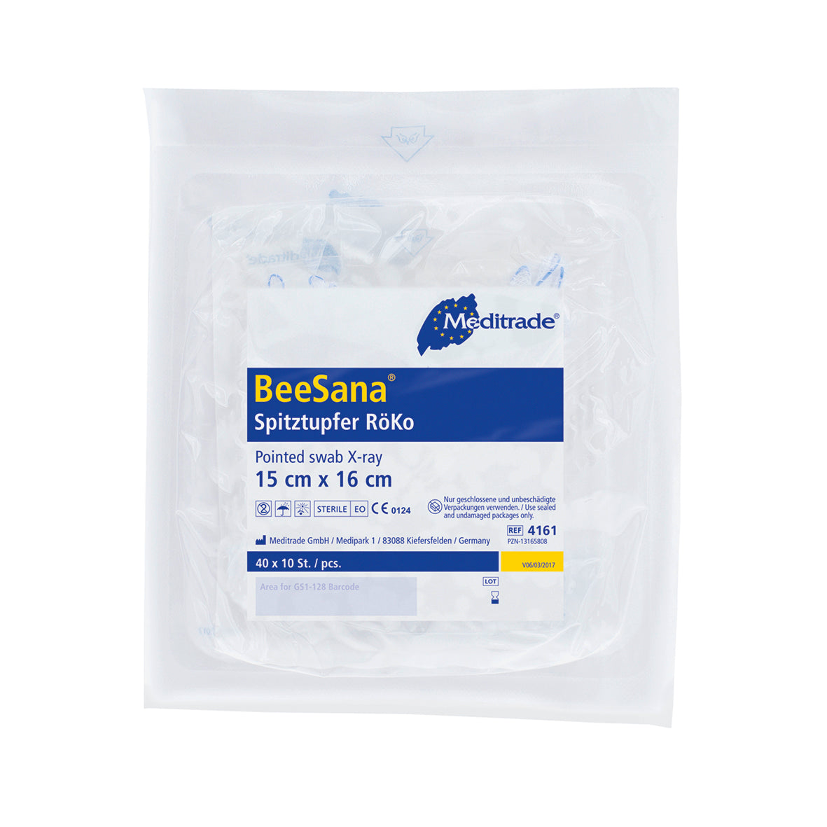 BeeSana® pointed swab VM 20, RöKo, sterile, 15 x 16 cm, large | Pack (400 pieces)