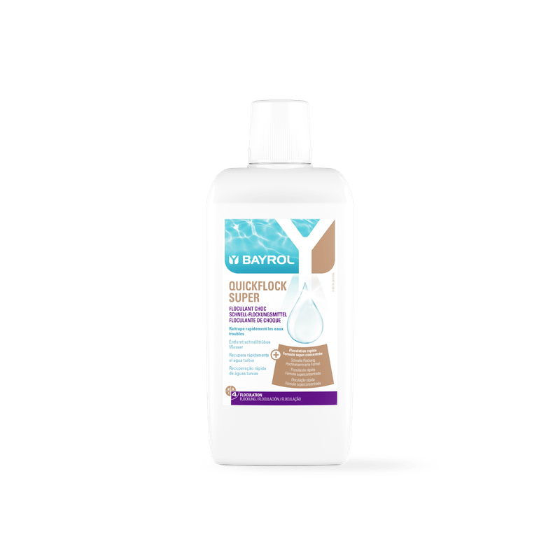 BAYROL Quickflock Super 1 L flocculant for quick removal of turbidity | Bottle (1 L) 