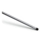 The Nölle Profi Brush metal handle 140 cm in silver from Nölle Profi Brush Bürsten- & Pinseltechnik e.K. is depicted diagonally on a white background, with a black plastic thread and two hanging holes for easy hanging.