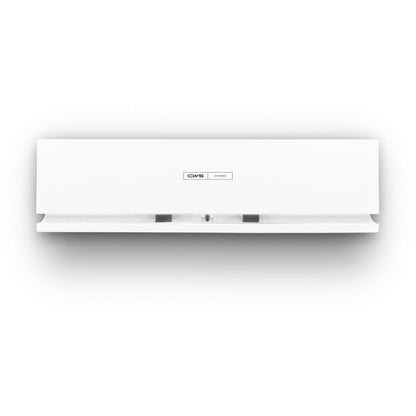 A white, rectangular, wall-mounted paper towel dispenser with the "CWS" logo perfectly matches the CWS ParadiseLine Air Bar fragrance dispenser plastic, white, and ensures a modern and coherent restroom image.