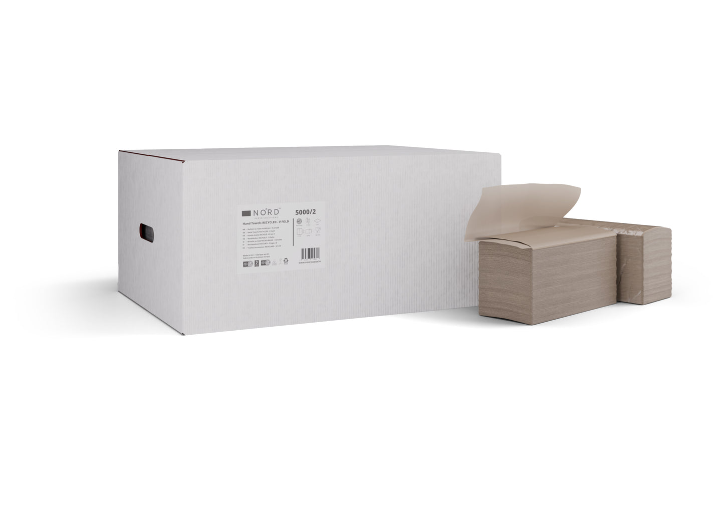 Paper towels, V Fold, 23.5x21cm, brown, 20x250 sheets | Box (20 packs)