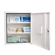 EUROSAFE First Aid Cabinet, White, Standard Contents, DIN 13169