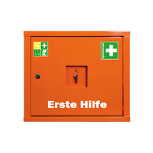 JUNIORSAFE First Aid Cabinet, Orange, with Standard Contents per DIN 13157