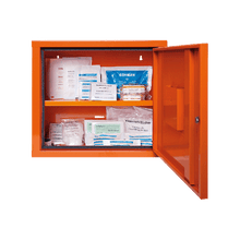 JUNIORSAFE First Aid Cabinet, Orange, with Standard Contents per DIN 13157